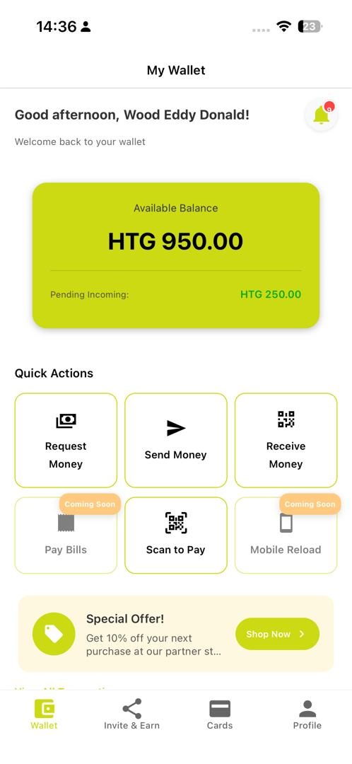 Seza Pay mobile wallet preview