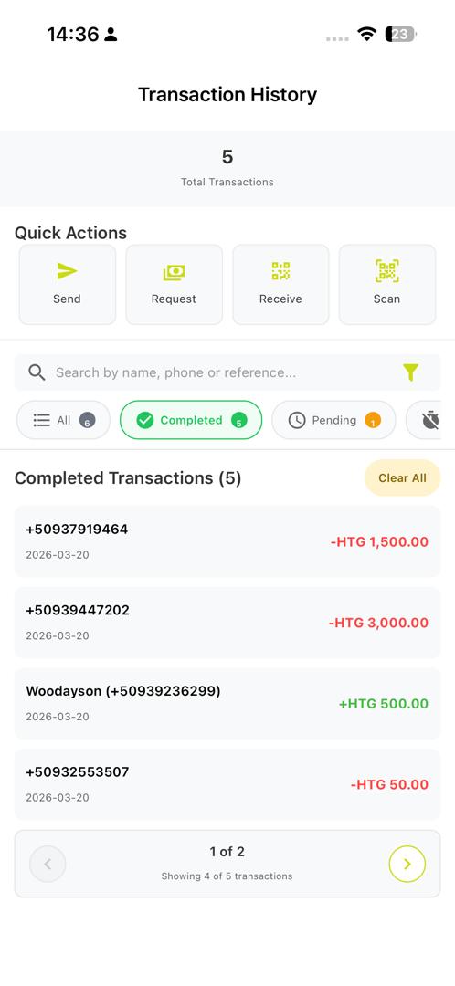 Seza Pay wallet transfer flow
